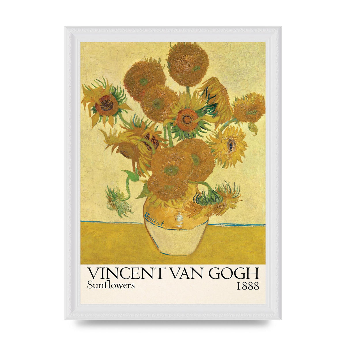 Vincent Van Gogh Sunflowers 1888 Printed Poster - A4 framed
