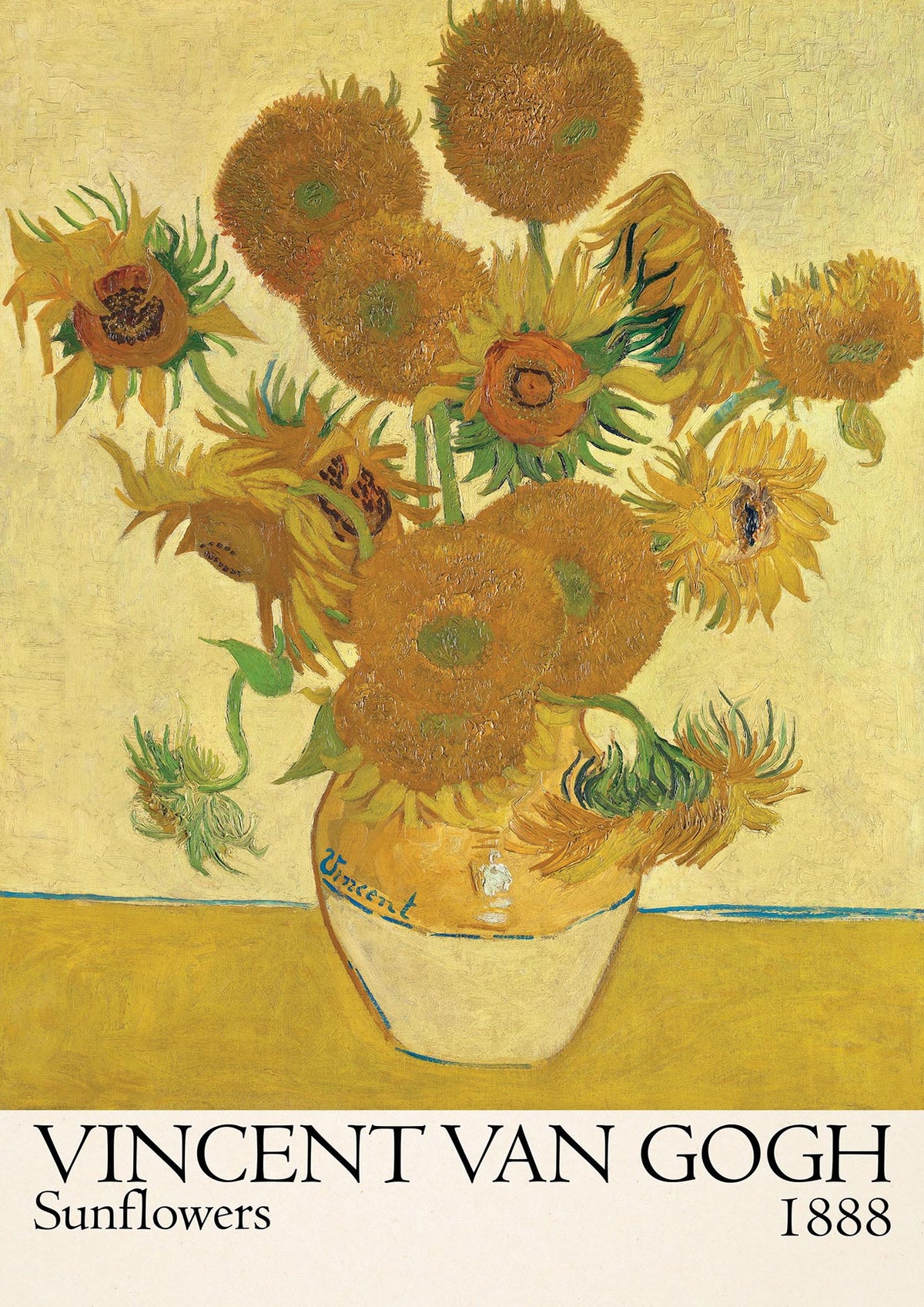 Vincent Van Gogh Sunflowers 1888 Printed Poster - detail
