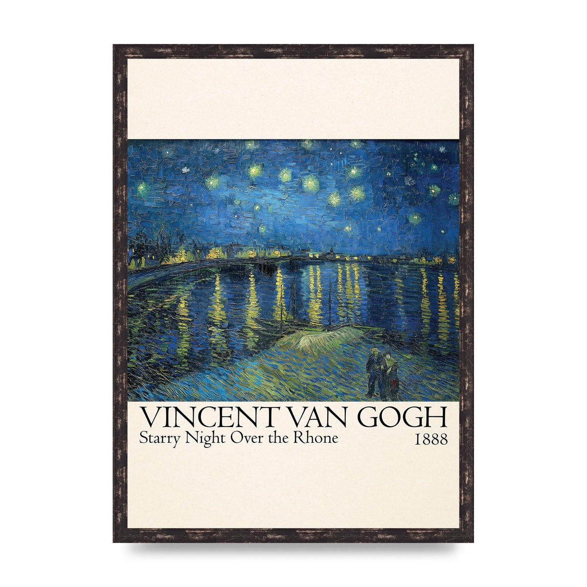 Vincent Van Gogh Starry Night Over The Rhone 1888 Wall Art - A2 framed