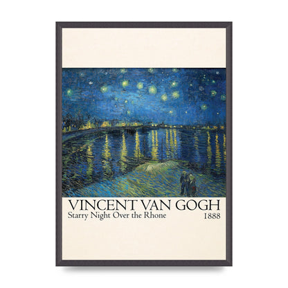 Vincent Van Gogh Starry Night Over The Rhone 1888 Wall Art - A2 framed