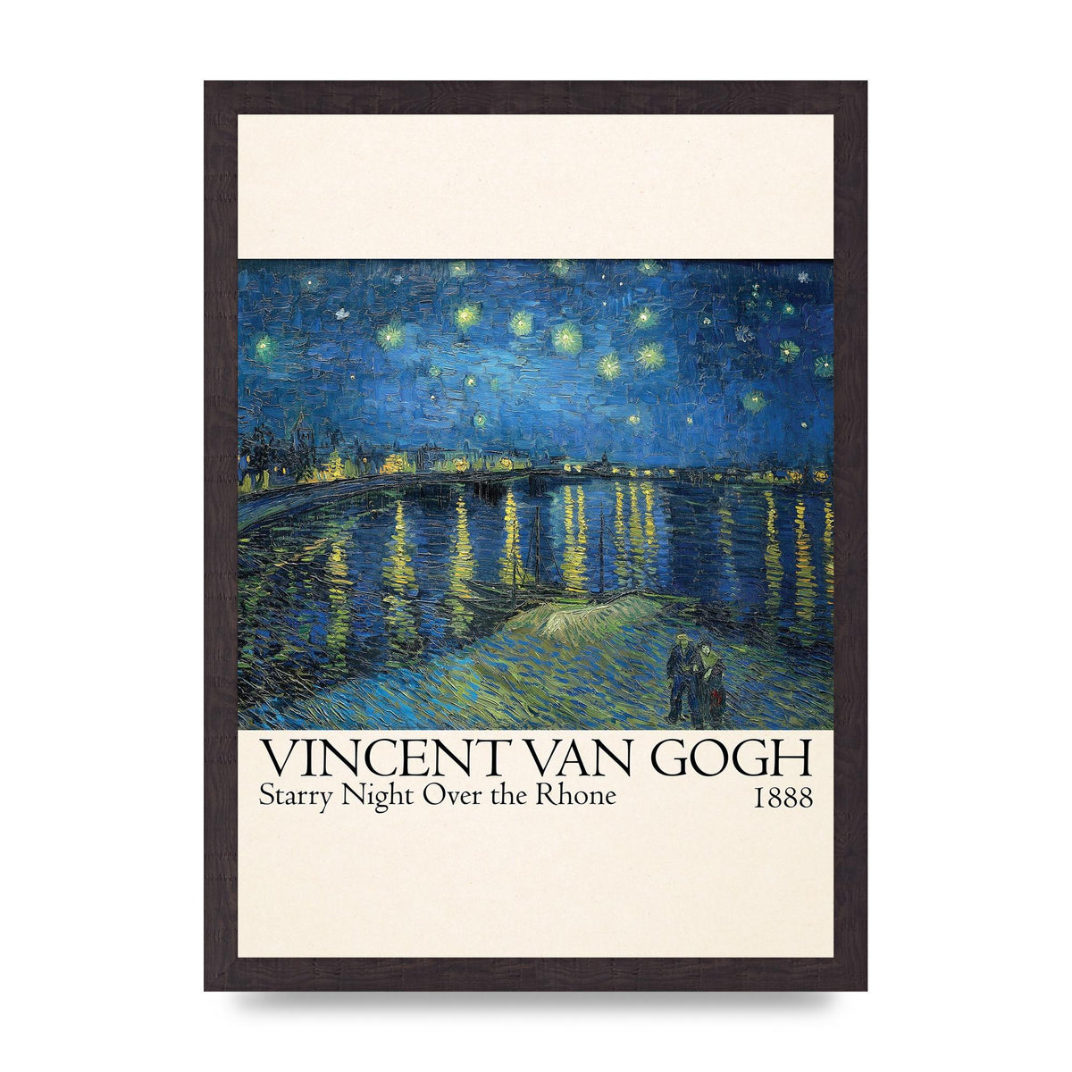 Vincent Van Gogh Starry Night Over The Rhone 1888 Wall Art - A3 framed
