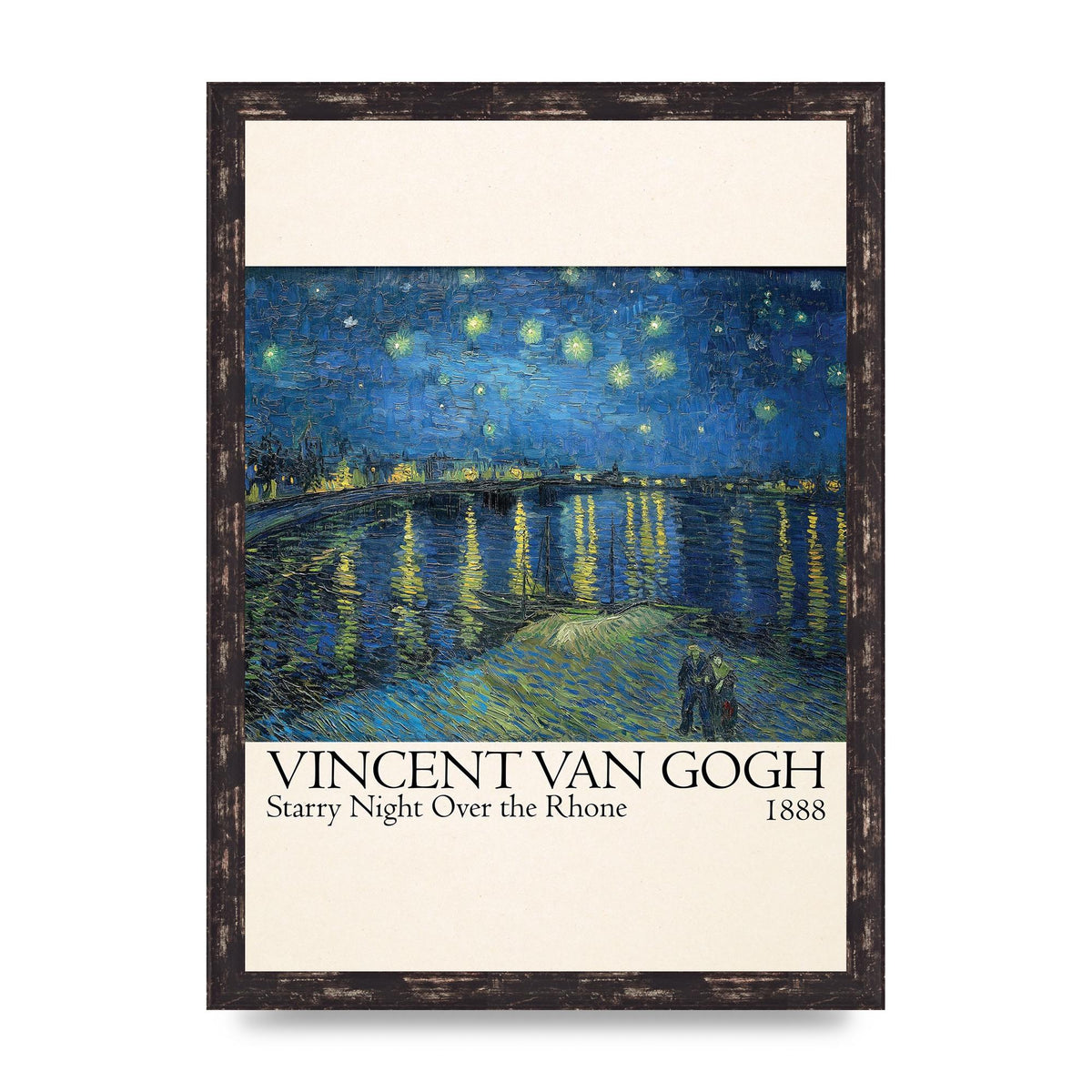 Vincent Van Gogh Starry Night Over The Rhone 1888 Wall Art - A3 framed