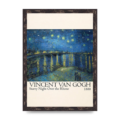 Vincent Van Gogh Starry Night Over The Rhone 1888 Wall Art - A3 framed