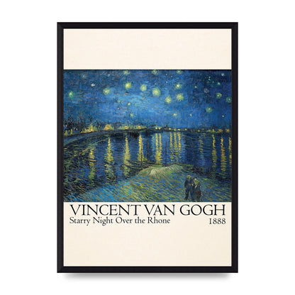 Vincent Van Gogh Starry Night Over The Rhone 1888 Wall Art - A3 framed