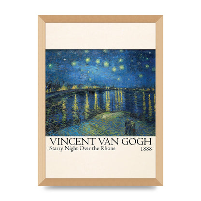 Vincent Van Gogh Starry Night Over The Rhone 1888 Wall Art - A3 framed