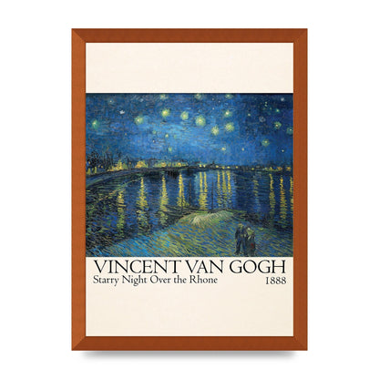 Vincent Van Gogh Starry Night Over The Rhone 1888 Wall Art - A3 framed