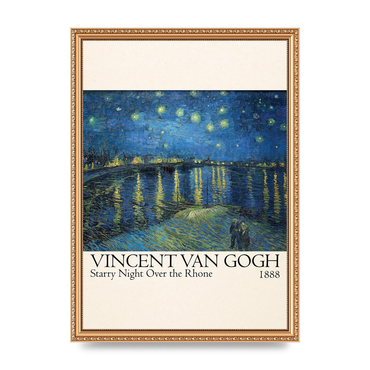 Vincent Van Gogh Starry Night Over The Rhone 1888 Wall Art - A3 framed