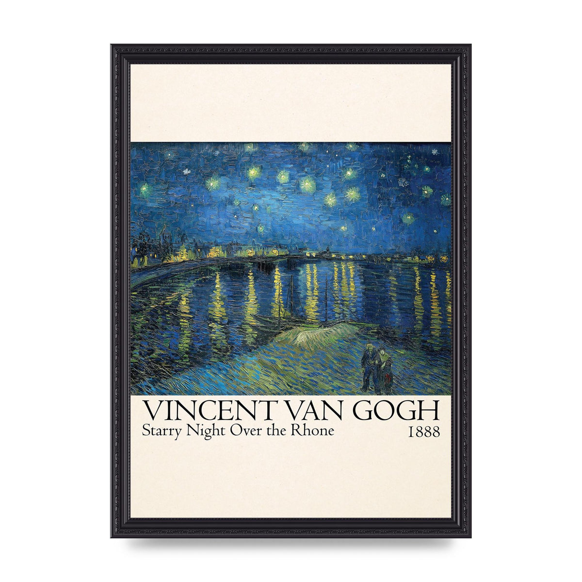 Vincent Van Gogh Starry Night Over The Rhone 1888 Wall Art - A3 framed