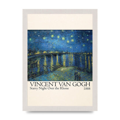 Vincent Van Gogh Starry Night Over The Rhone 1888 Wall Art - A4 framed