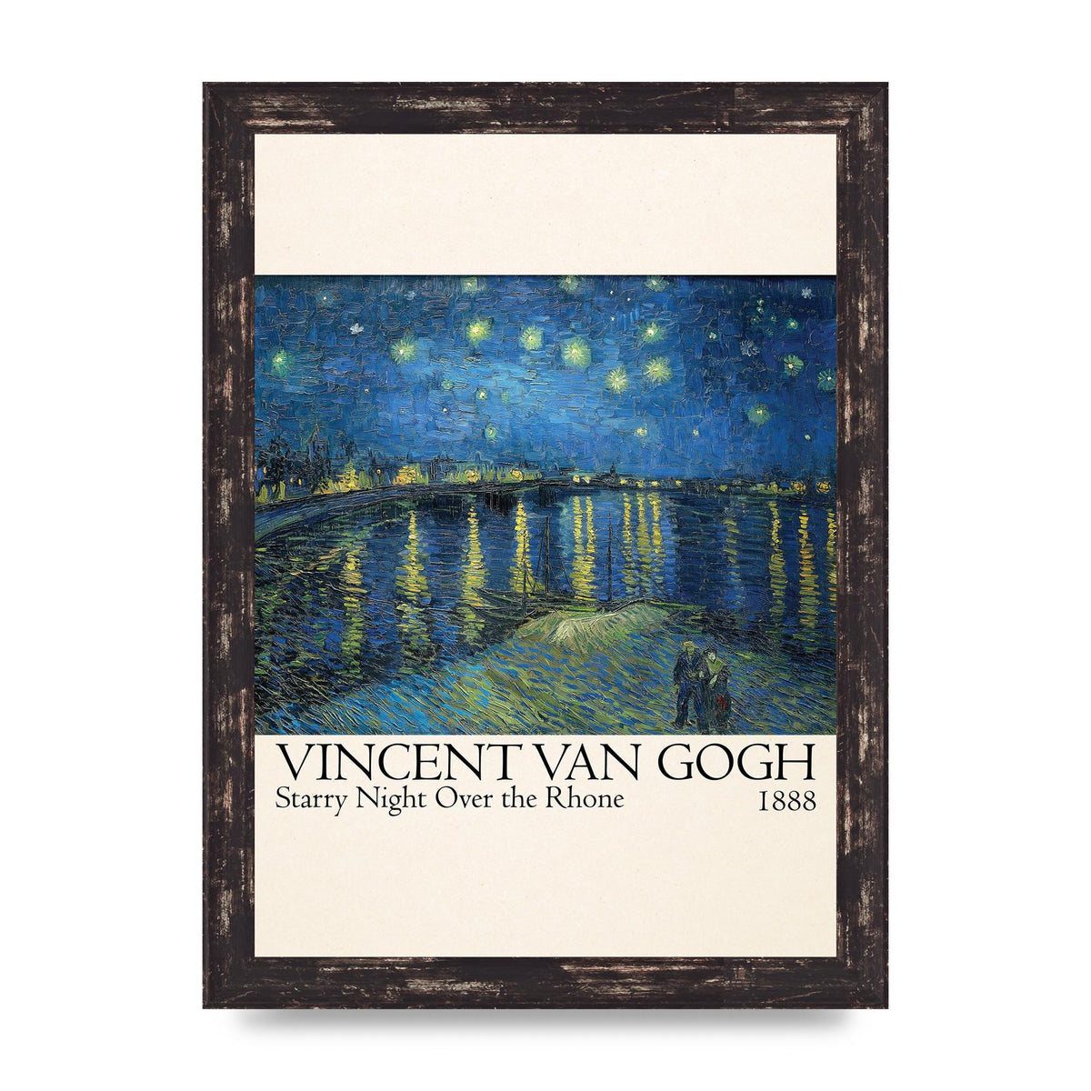 Vincent Van Gogh Starry Night Over The Rhone 1888 Wall Art - A4 framed