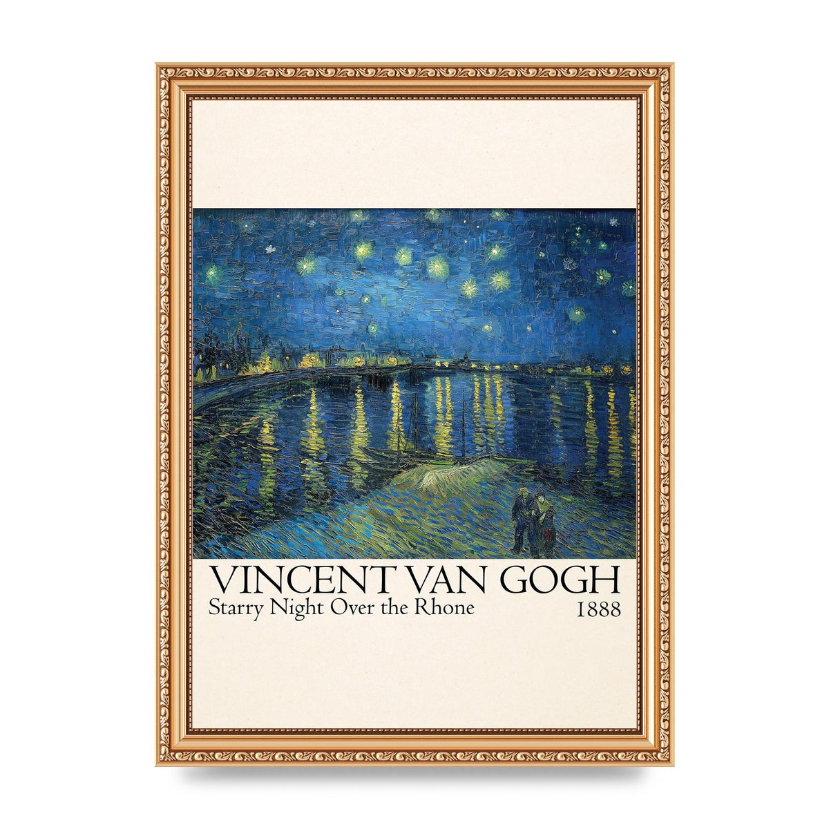 Vincent Van Gogh Starry Night Over The Rhone 1888 Wall Art - A4 framed