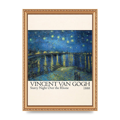 Vincent Van Gogh Starry Night Over The Rhone 1888 Wall Art - A4 framed