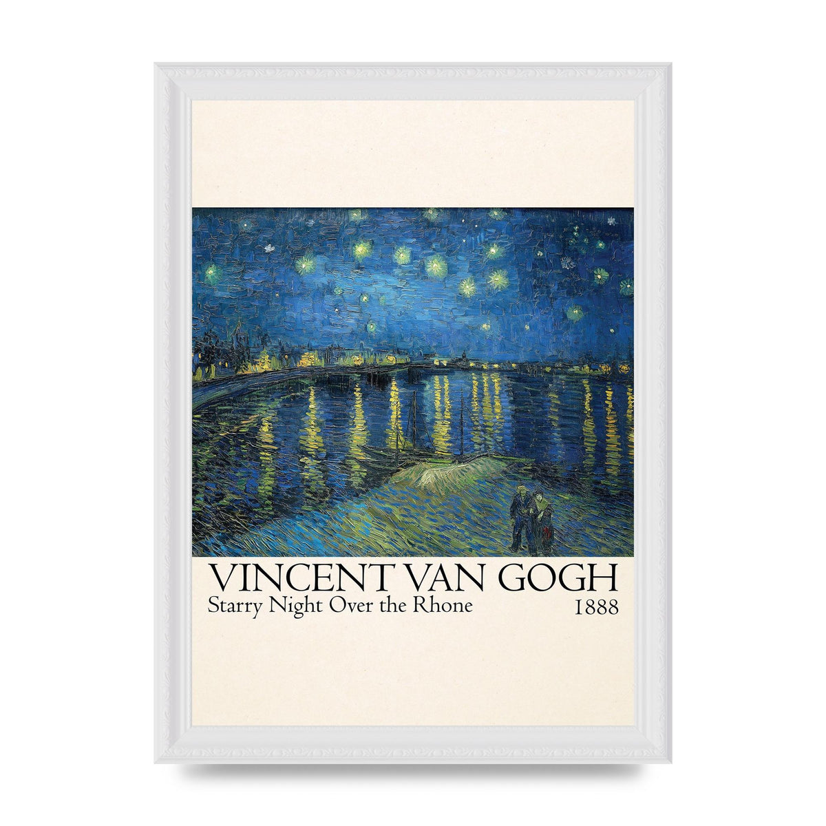 Vincent Van Gogh Starry Night Over The Rhone 1888 Wall Art - A4 framed