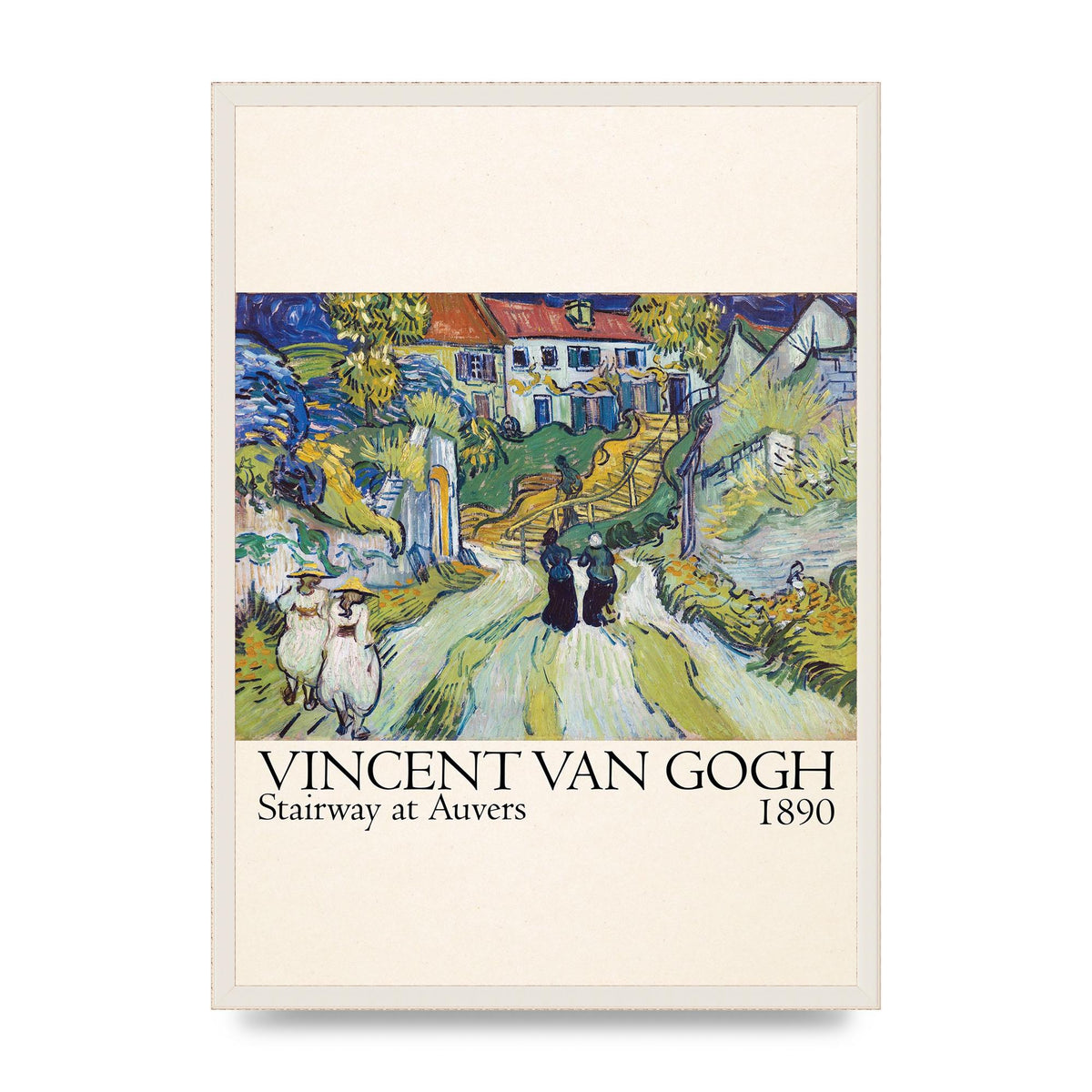 Vincent Van Gogh Stairway At Auvers 1890 Art For The Home - A2 framed