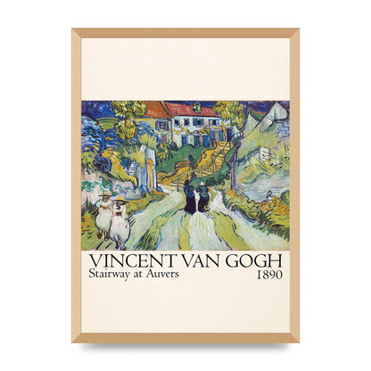 Vincent Van Gogh Stairway At Auvers 1890 Art For The Home - A2 framed