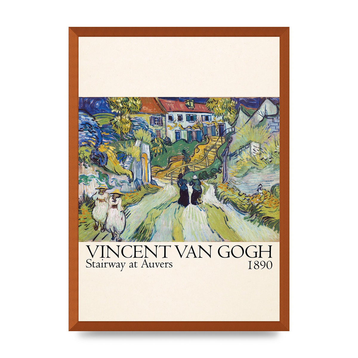 Vincent Van Gogh Stairway At Auvers 1890 Art For The Home - A2 framed