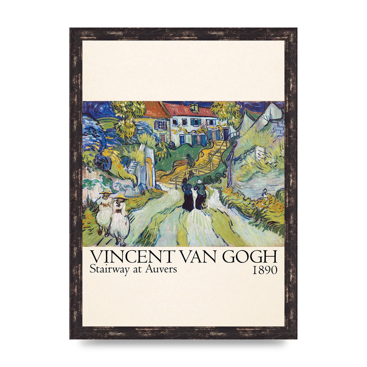 Vincent Van Gogh Stairway At Auvers 1890 Art For The Home - A3 framed