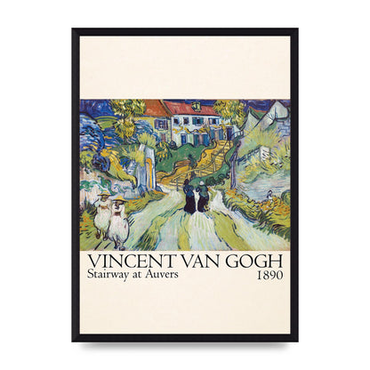 Vincent Van Gogh Stairway At Auvers 1890 Art For The Home - A3 framed