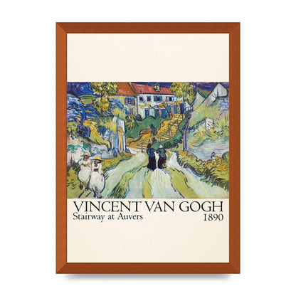Vincent Van Gogh Stairway At Auvers 1890 Art For The Home - A3 framed