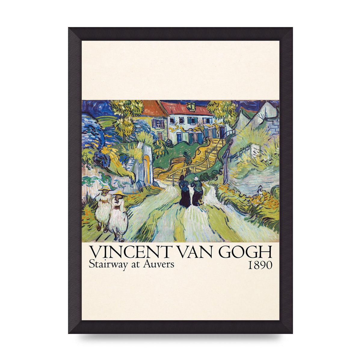 Vincent Van Gogh Stairway At Auvers 1890 Art For The Home - A3 framed