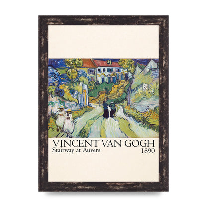 Vincent Van Gogh Stairway At Auvers 1890 Art For The Home - A4 framed