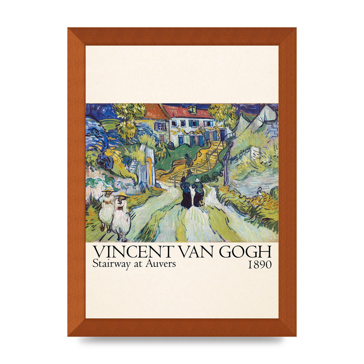 Vincent Van Gogh Stairway At Auvers 1890 Art For The Home - A4 framed