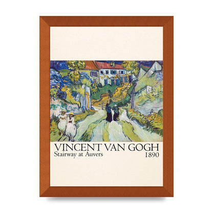 Vincent Van Gogh Stairway At Auvers 1890 Art For The Home - A4 framed