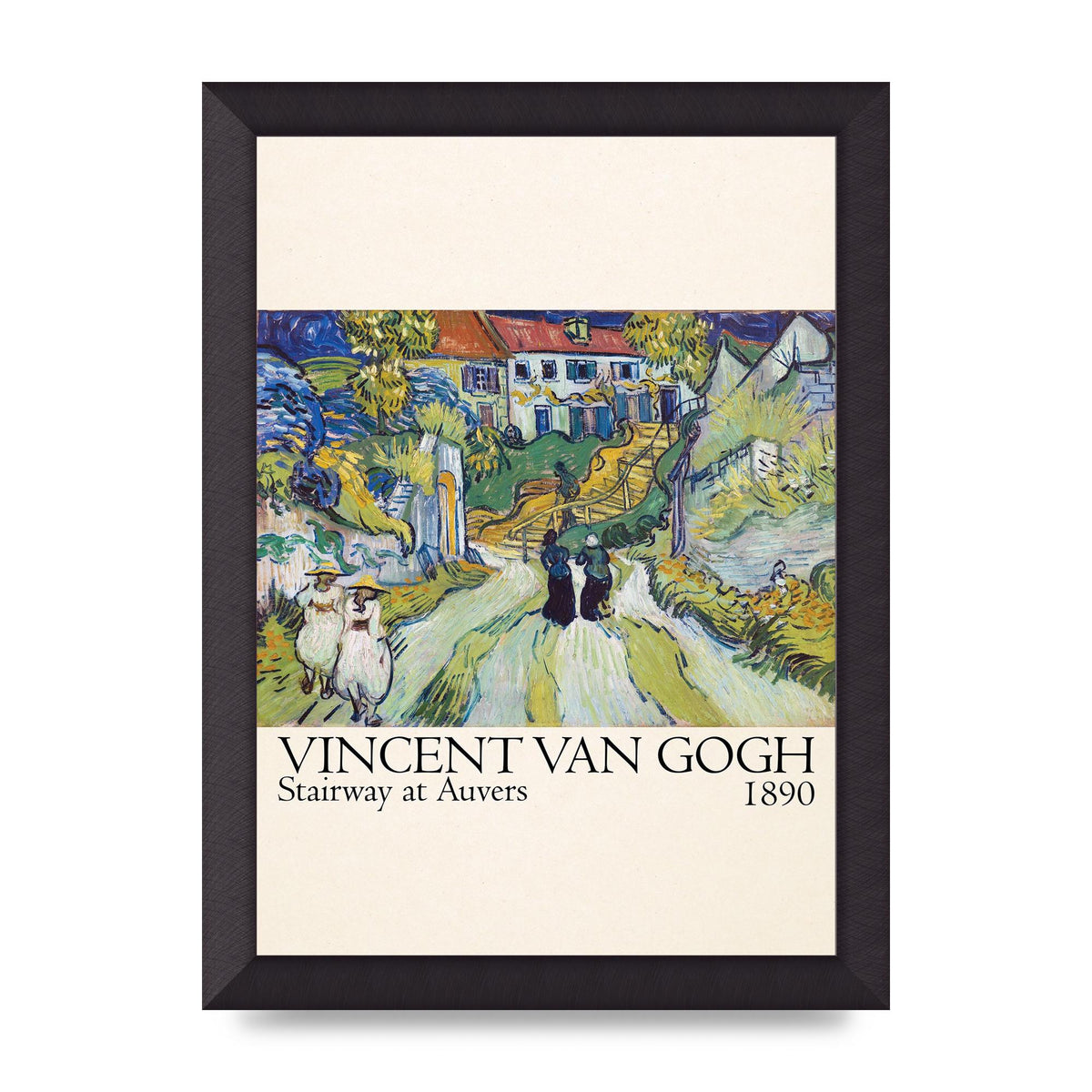 Vincent Van Gogh Stairway At Auvers 1890 Art For The Home - A4 framed