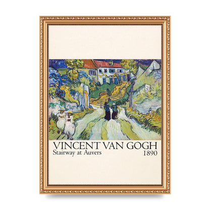 Vincent Van Gogh Stairway At Auvers 1890 Art For The Home - A4 framed