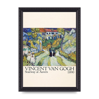 Vincent Van Gogh Stairway At Auvers 1890 Art For The Home - A4 framed