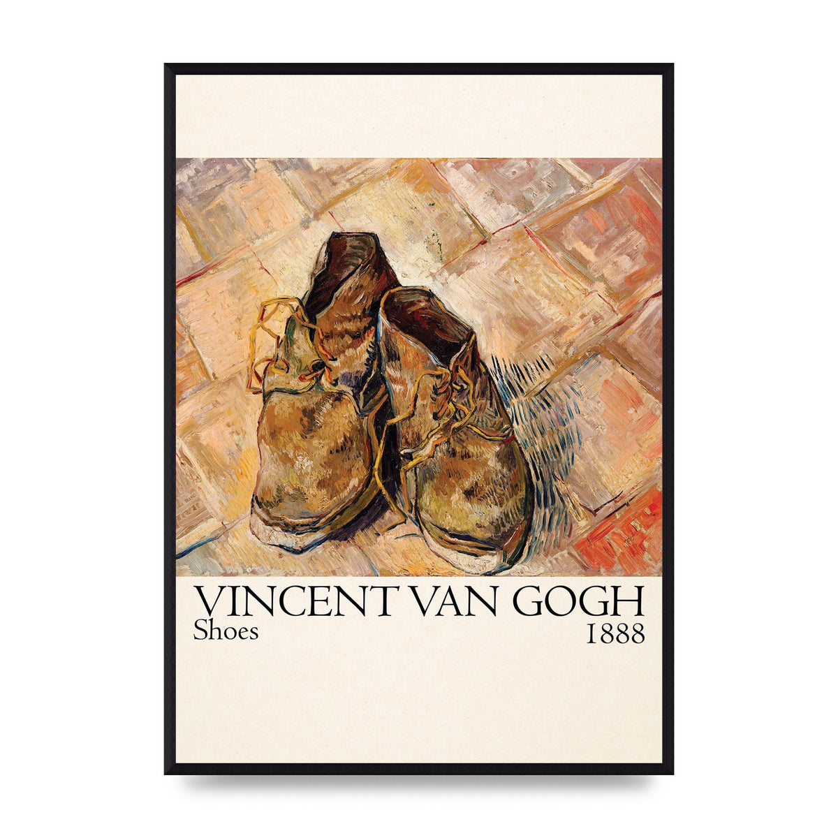 Vincent Van Gogh Shoes 1888 Printed Poster - A2 framed