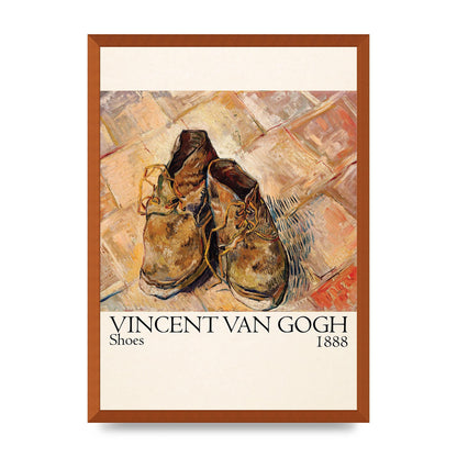 Vincent Van Gogh Shoes 1888 Printed Poster - A2 framed