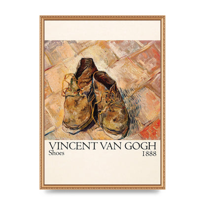 Vincent Van Gogh Shoes 1888 Printed Poster - A2 framed