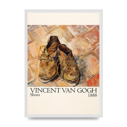 Vincent Van Gogh Shoes 1888 Printed Poster - A2 framed