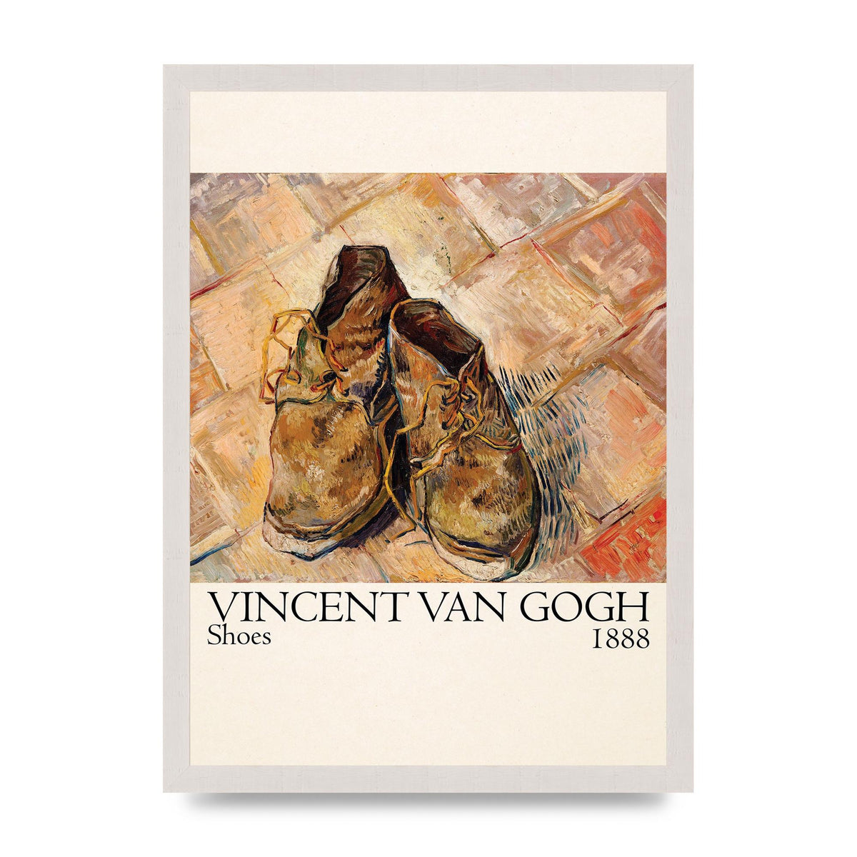 Vincent Van Gogh Shoes 1888 Printed Poster - A3 framed