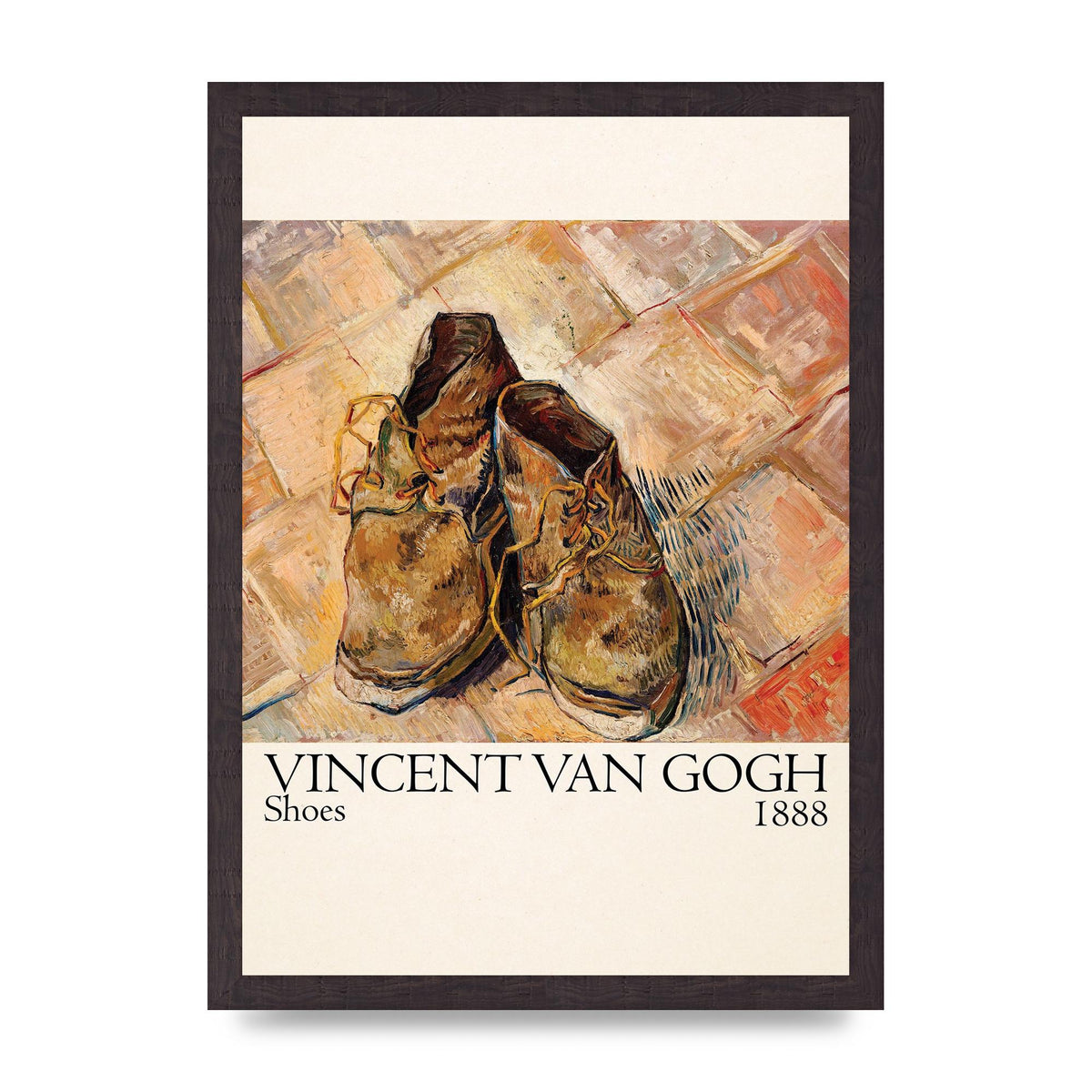 Vincent Van Gogh Shoes 1888 Printed Poster - A3 framed