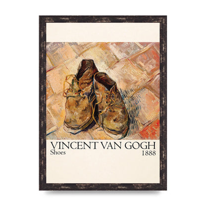 Vincent Van Gogh Shoes 1888 Printed Poster - A3 framed