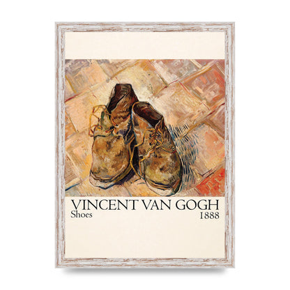 Vincent Van Gogh Shoes 1888 Printed Poster - A3 framed