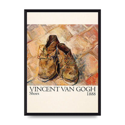Vincent Van Gogh Shoes 1888 Printed Poster - A3 framed