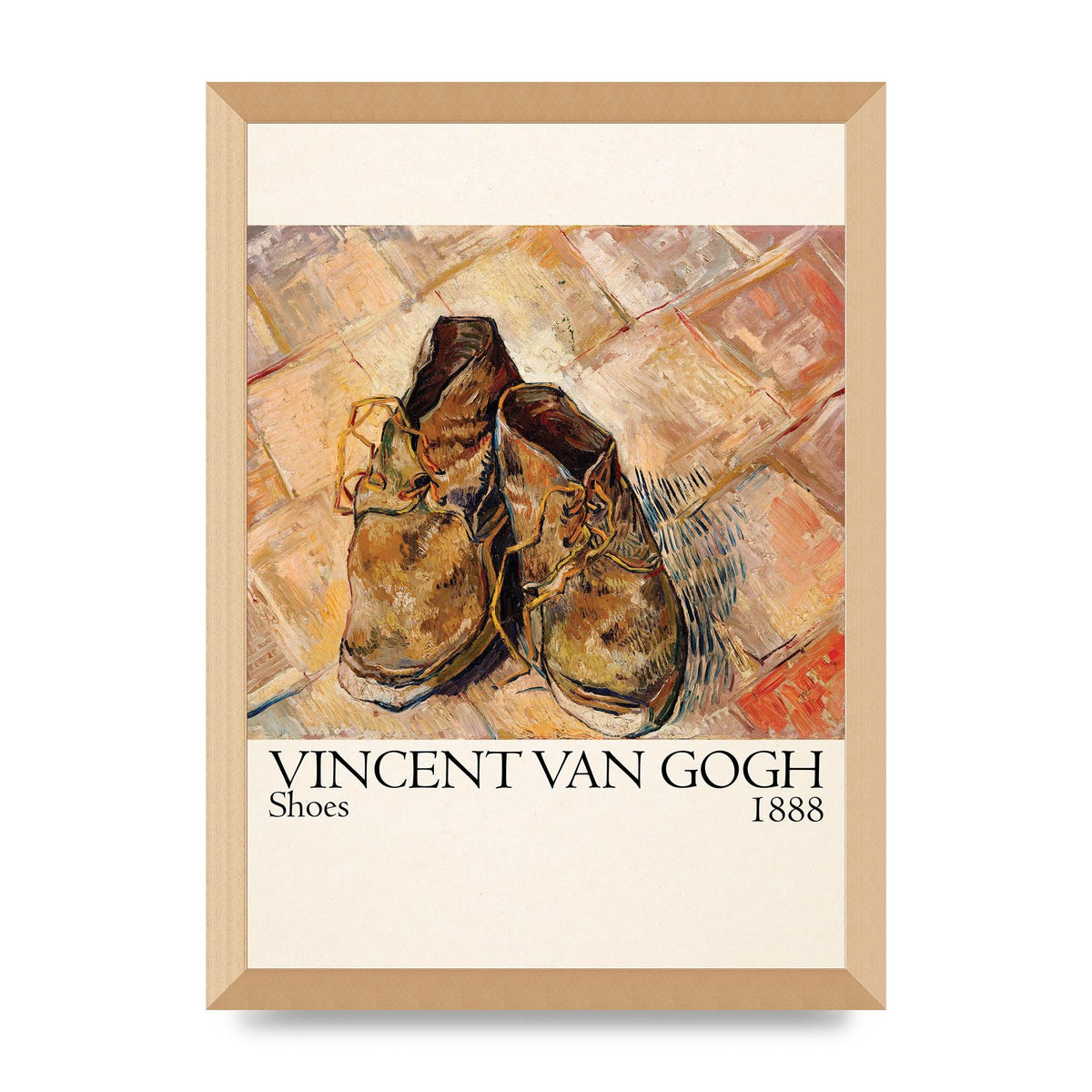 Vincent Van Gogh Shoes 1888 Printed Poster - A3 framed