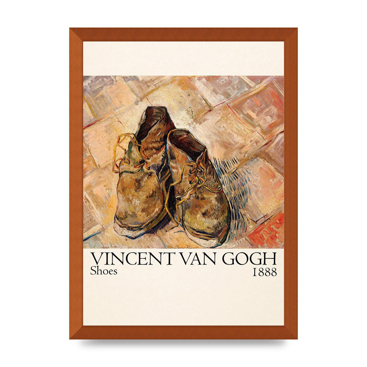 Vincent Van Gogh Shoes 1888 Printed Poster - A3 framed