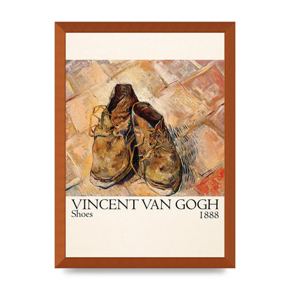 Vincent Van Gogh Shoes 1888 Printed Poster - A3 framed