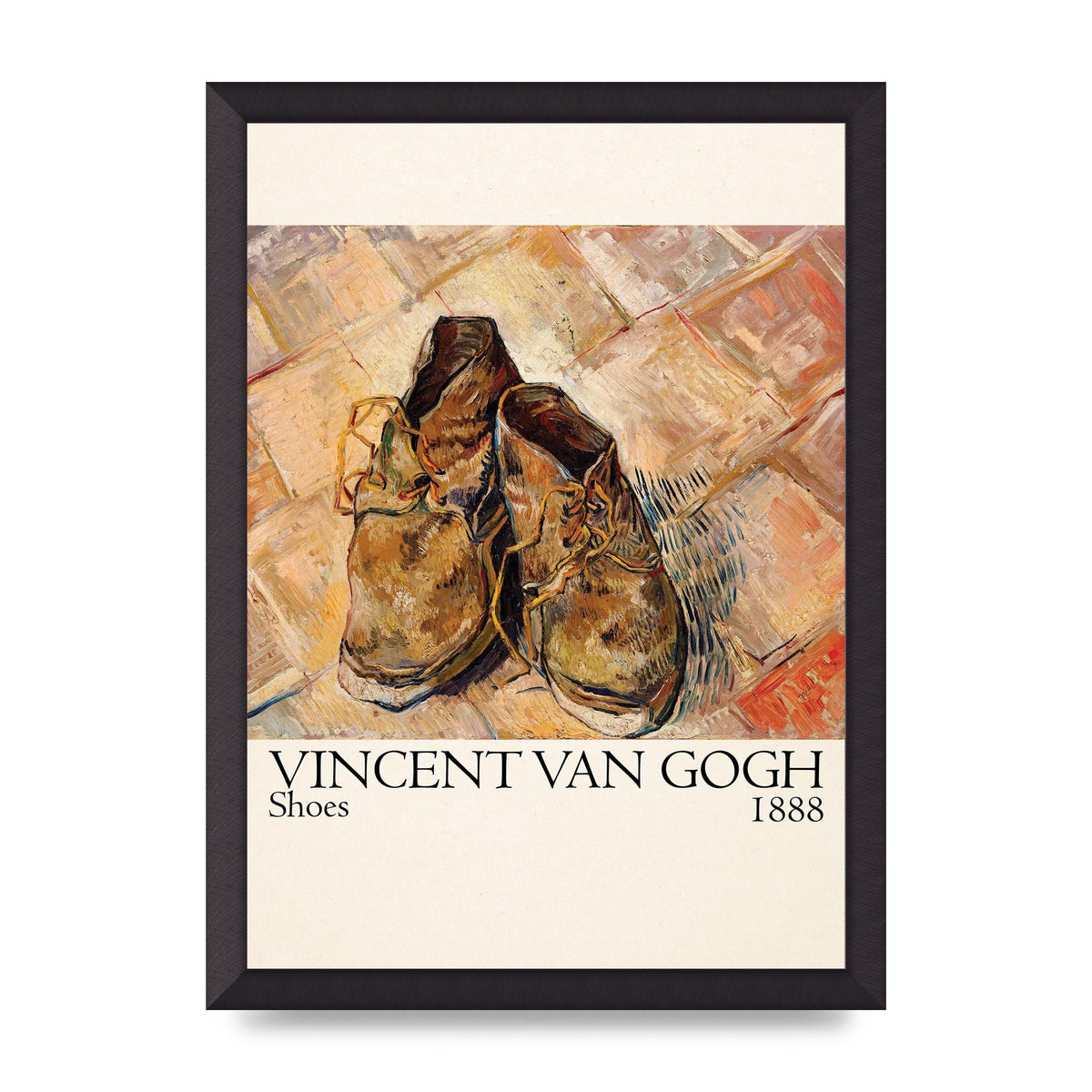 Vincent Van Gogh Shoes 1888 Printed Poster - A3 framed