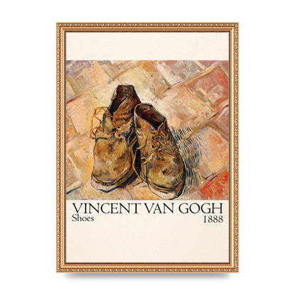 Vincent Van Gogh Shoes 1888 Printed Poster - A3 framed