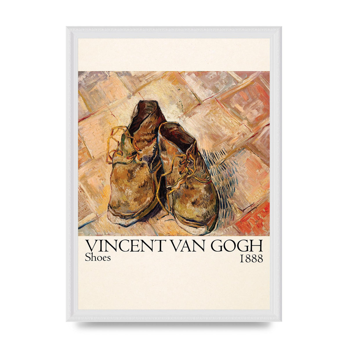Vincent Van Gogh Shoes 1888 Printed Poster - A3 framed
