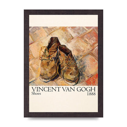 Vincent Van Gogh Shoes 1888 Printed Poster - A4 framed