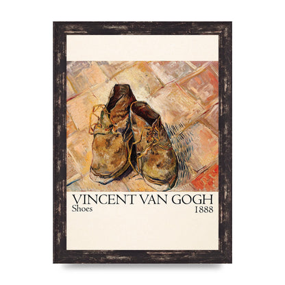 Vincent Van Gogh Shoes 1888 Printed Poster - A4 framed
