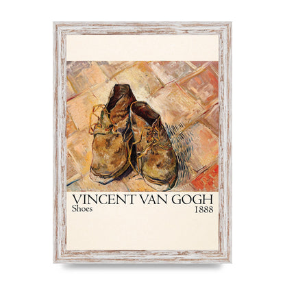 Vincent Van Gogh Shoes 1888 Printed Poster - A4 framed