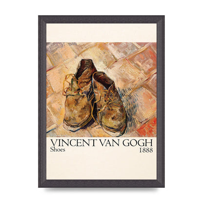 Vincent Van Gogh Shoes 1888 Printed Poster - A4 framed