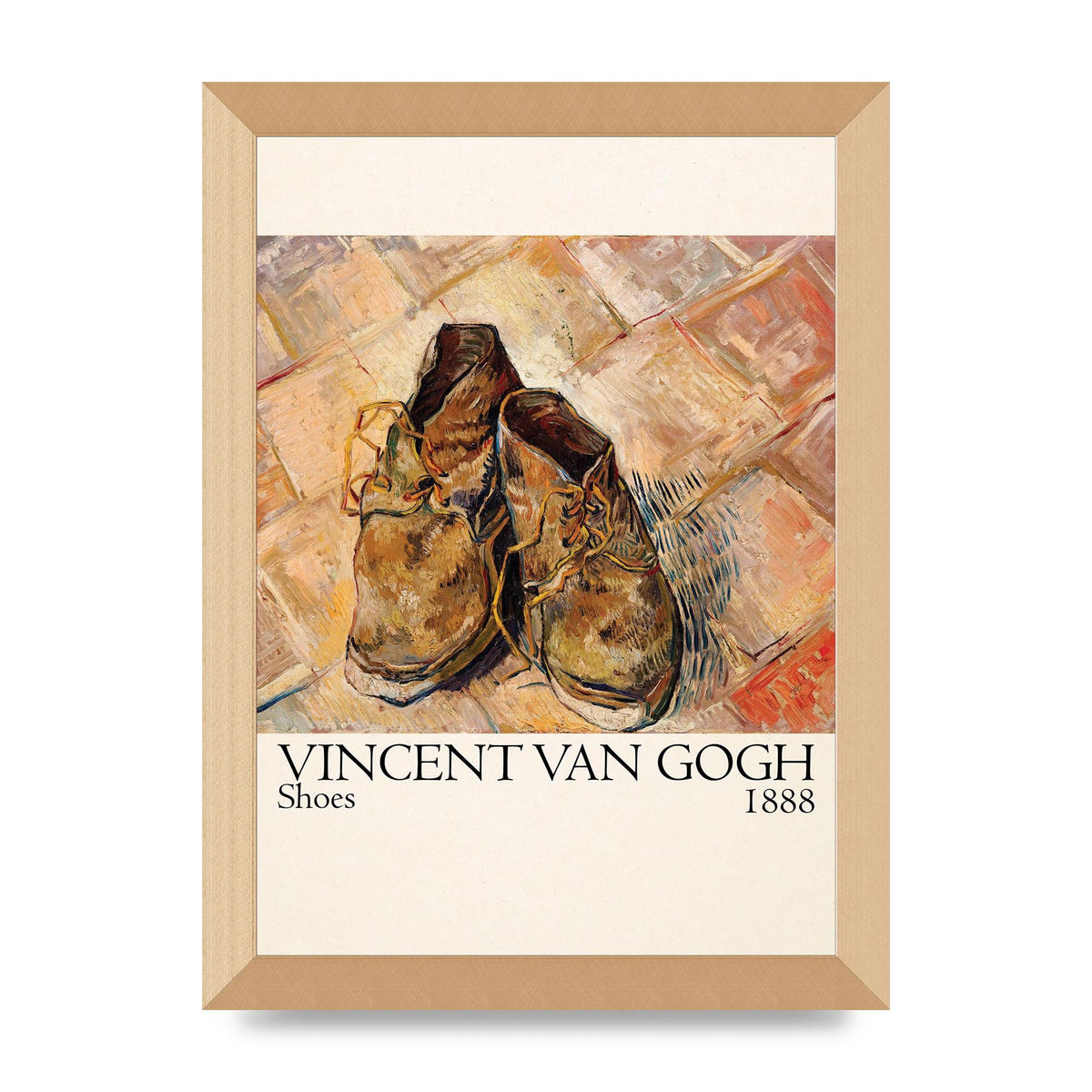 Vincent Van Gogh Shoes 1888 Printed Poster - A4 framed